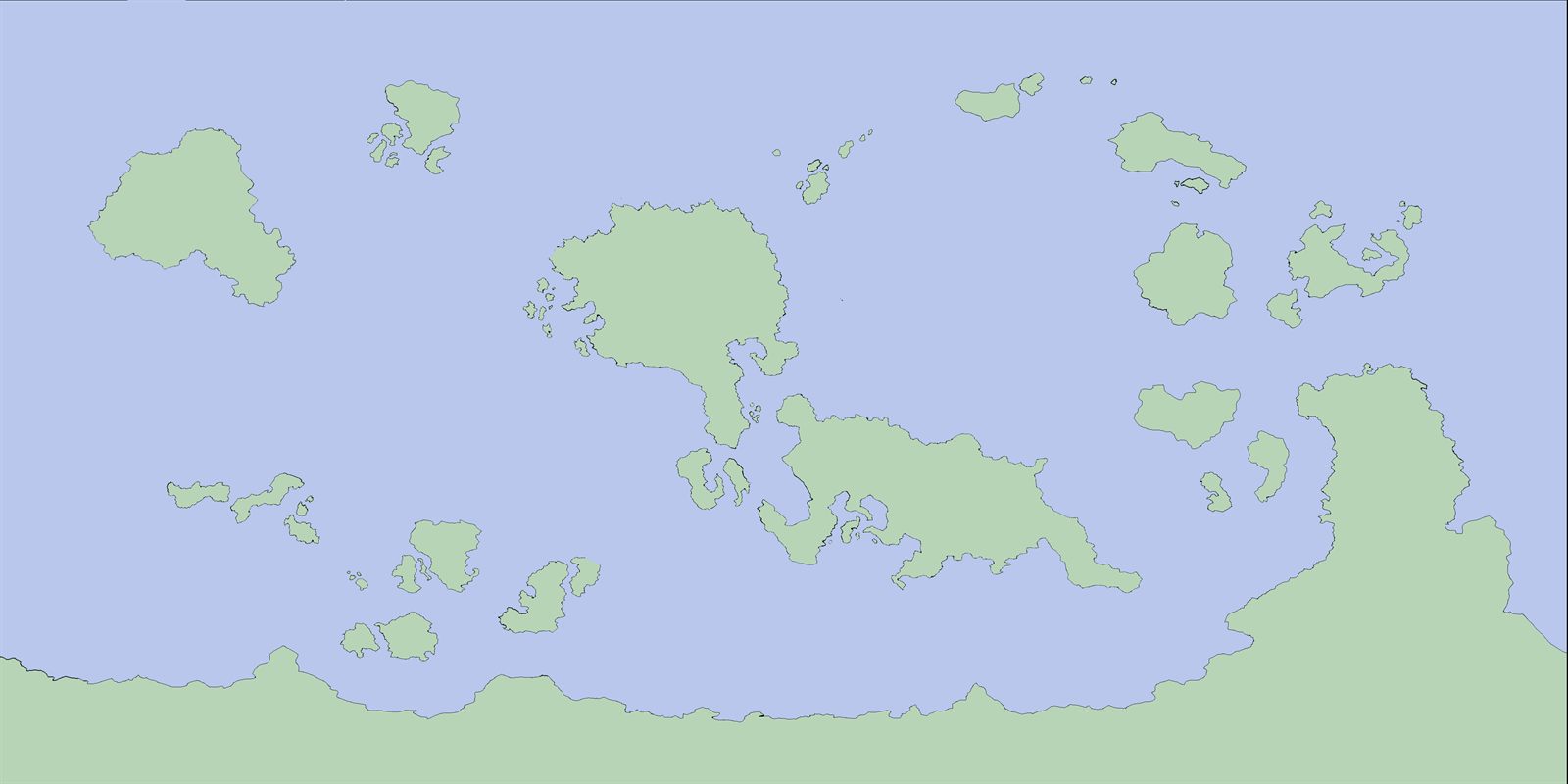 Mapa de Adamar, com o continente de Roestia